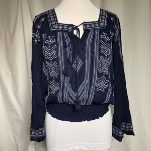 Embroidered long sleeve tunic